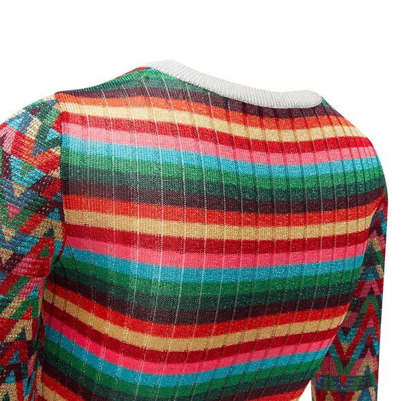 Valentino optical vlog colorful lurex collar long sleeve sweater - Picture 2 of 6